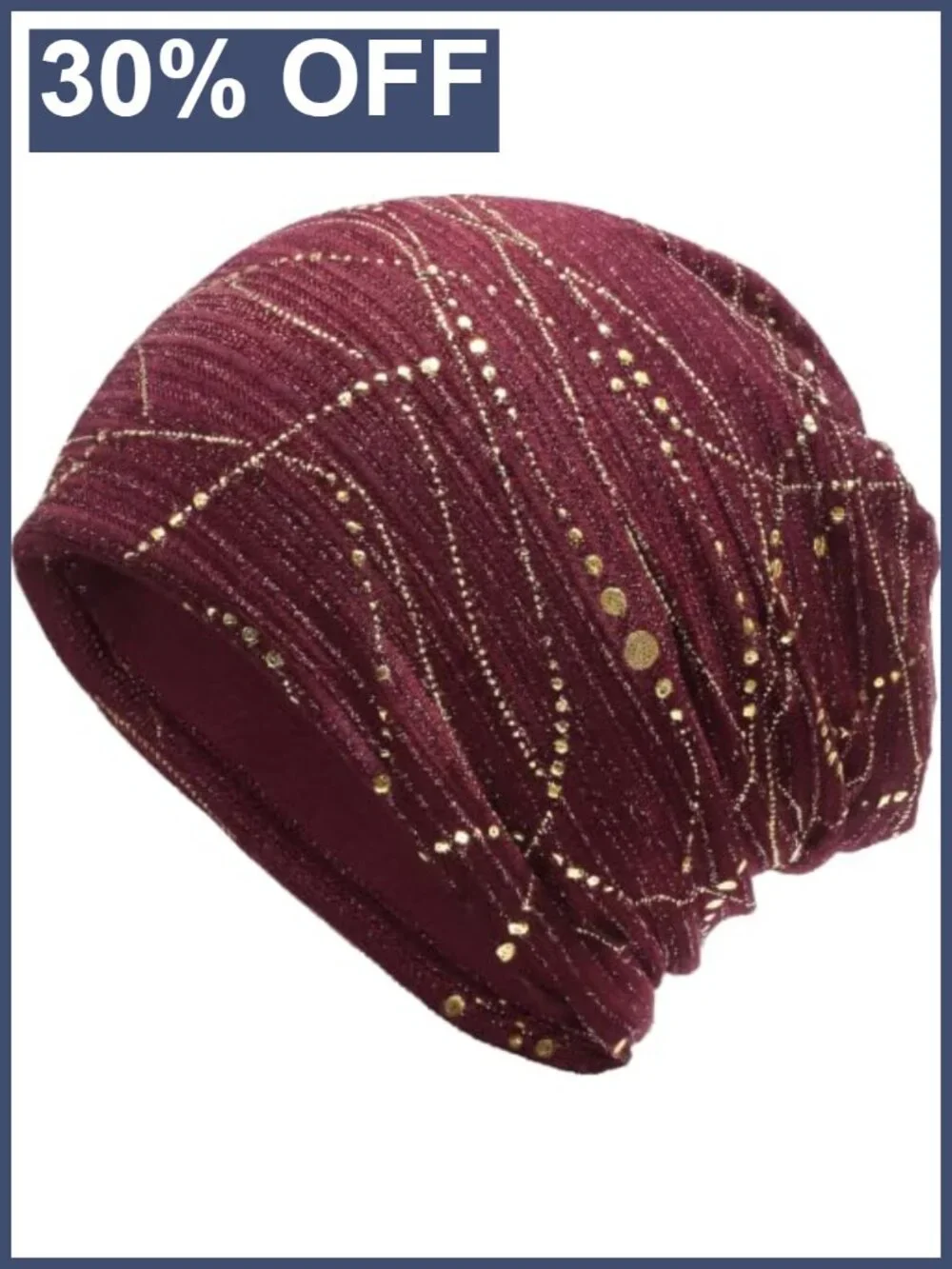 Lace Chemo Beanie Hat for Women Slouchy Turban Cap Cotton Soft Stretchy